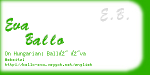 eva ballo business card